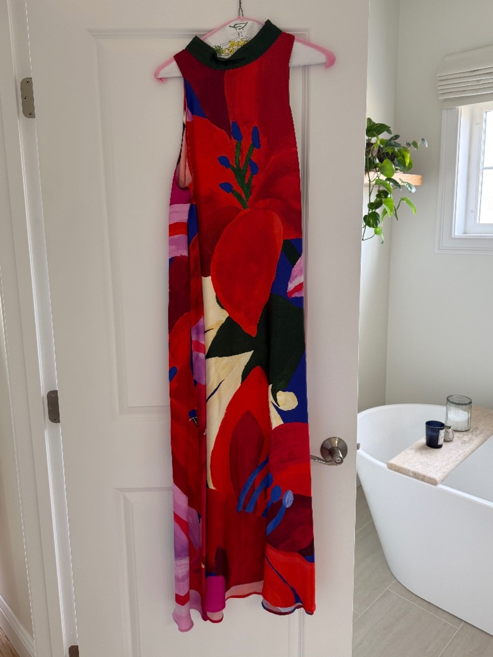 Farm Rio for Anthropologie Satin Floral Dress